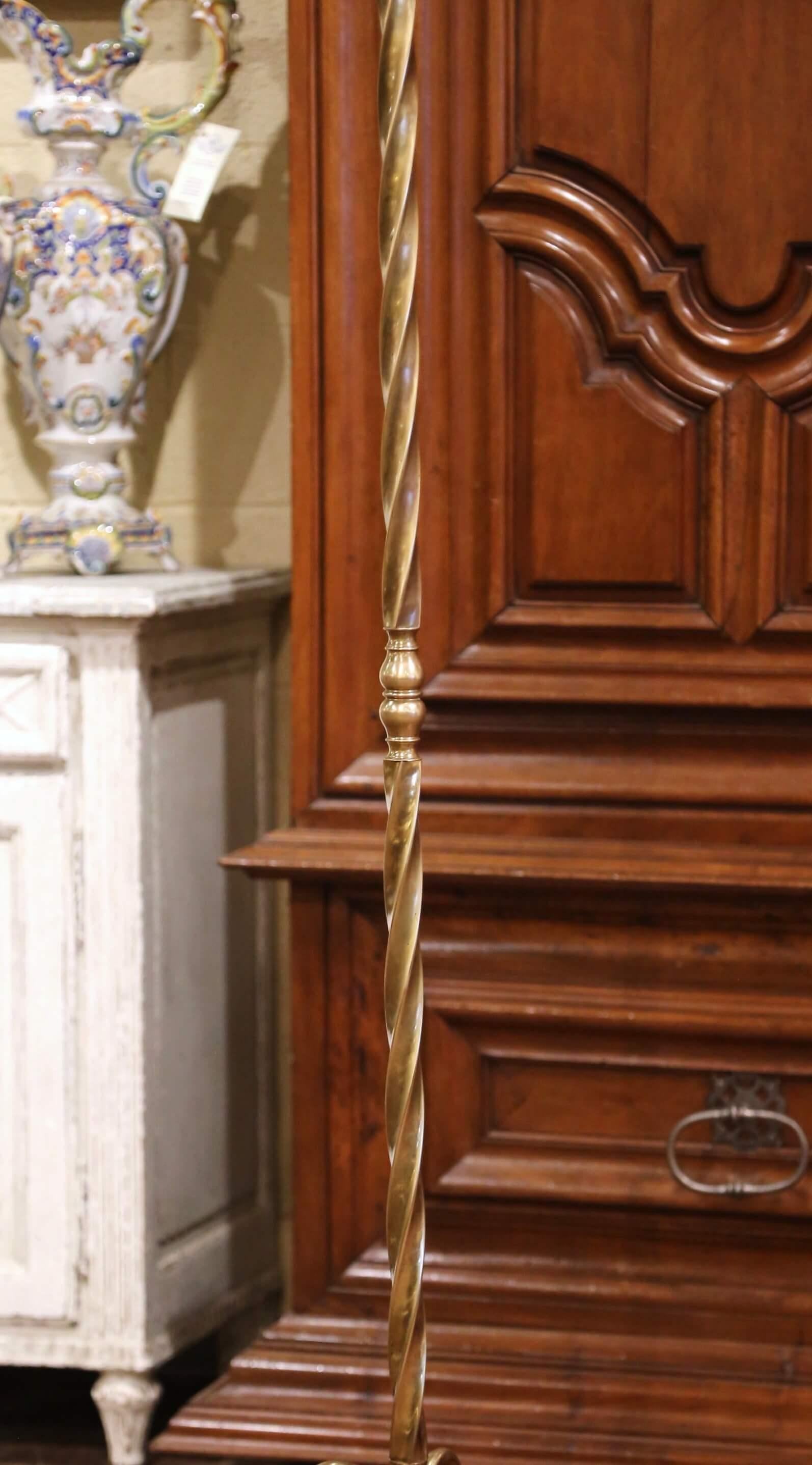 20th Century Mid-Century French Gilt Brass Swivel Four Hat-Coat Hooks Hall Tree