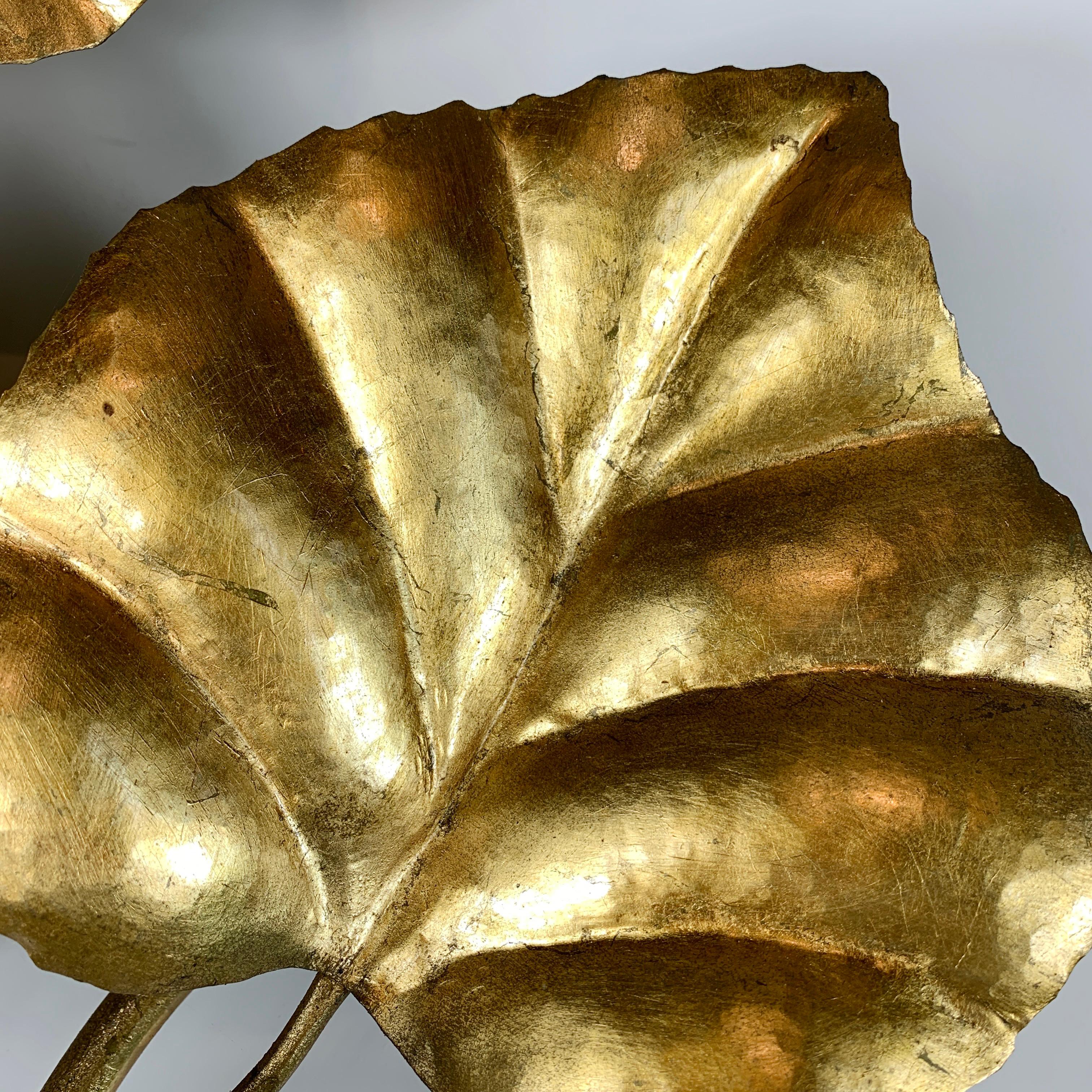 Mid century French Gilt Leaf Wall Sconce 1
