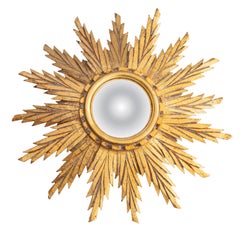 Mid Century French Giltwood Sunburst Mirror