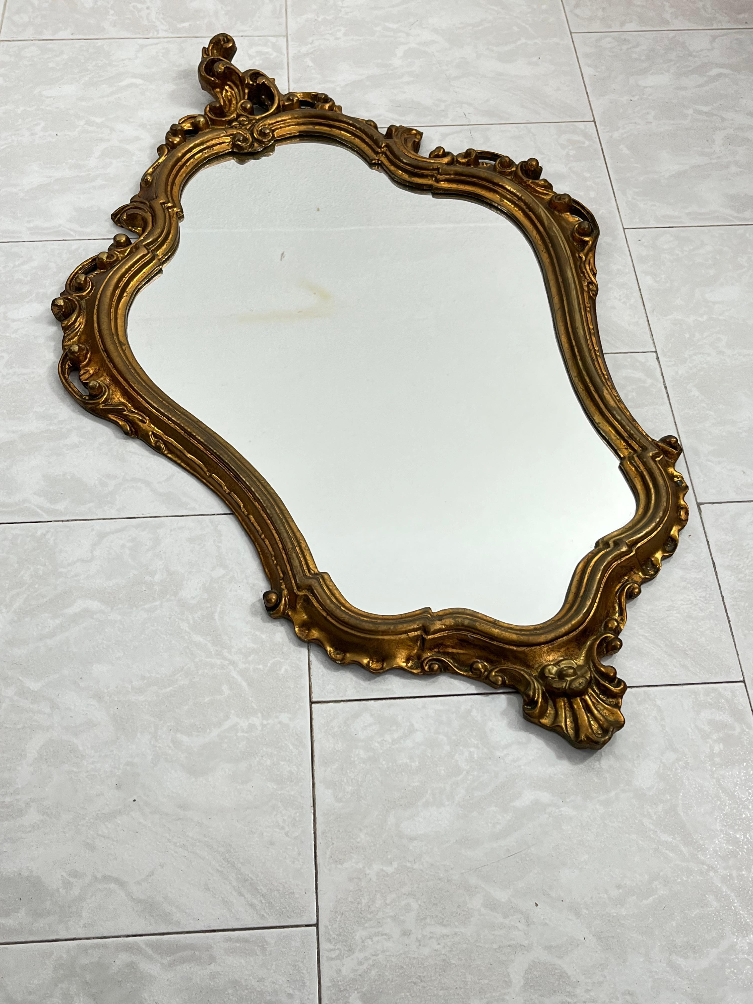 Mid-20th Century Mid-Century French Giltwood Wall Mirror, 1950s