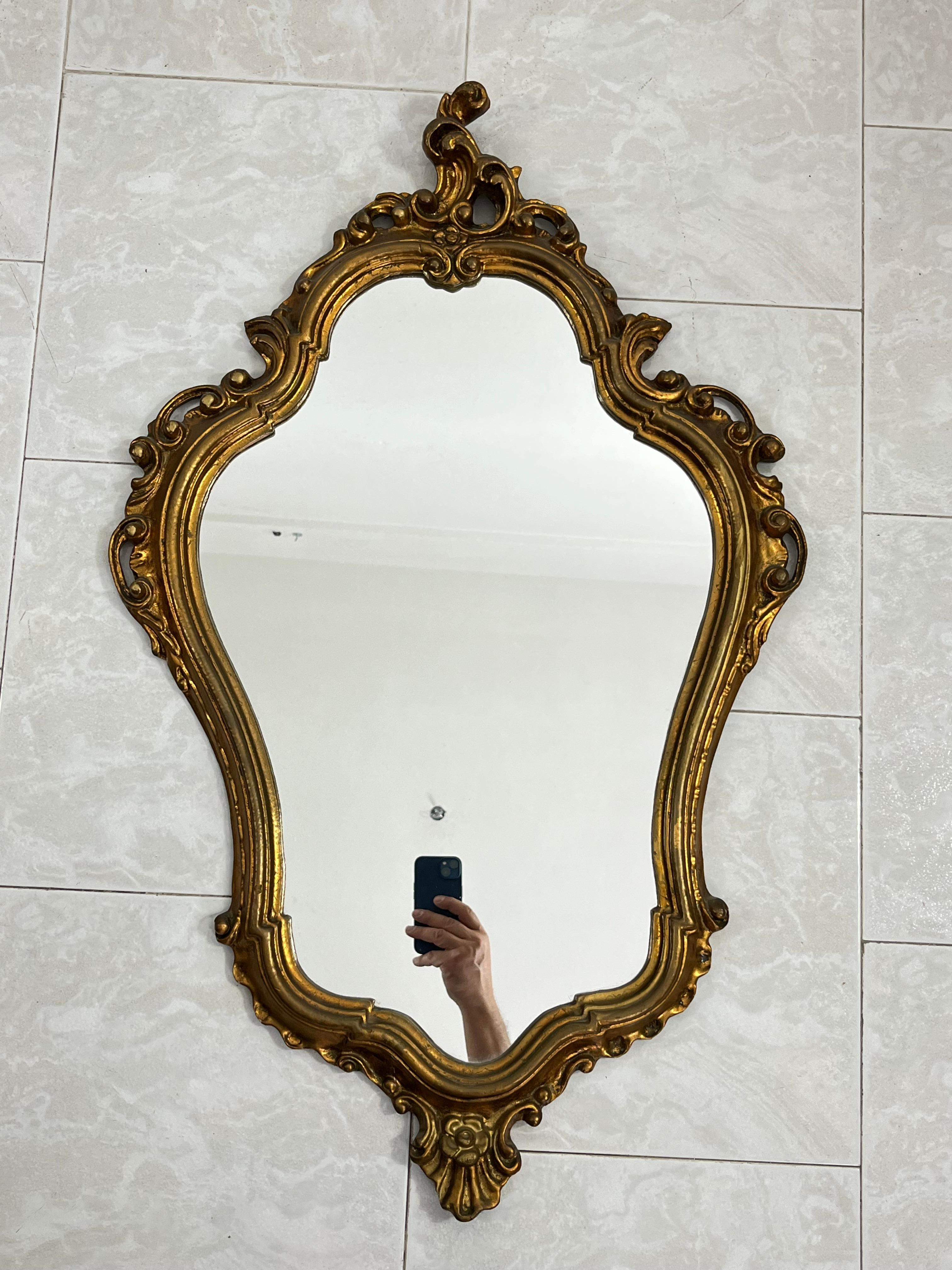 Mid-Century French Giltwood Wall Mirror, 1950s 3