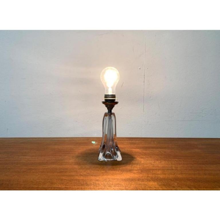 Lámpara de sobremesa francesa de cristal de Daum de mediados de siglo, años 60 en venta 5