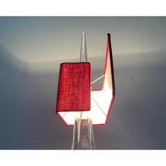 Lampe de table en verre française du milieu du siècle, Daum, années 1960