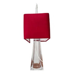 Französische Mid-Century-Tischlampe aus Glas von Daum, 1960er Jahre