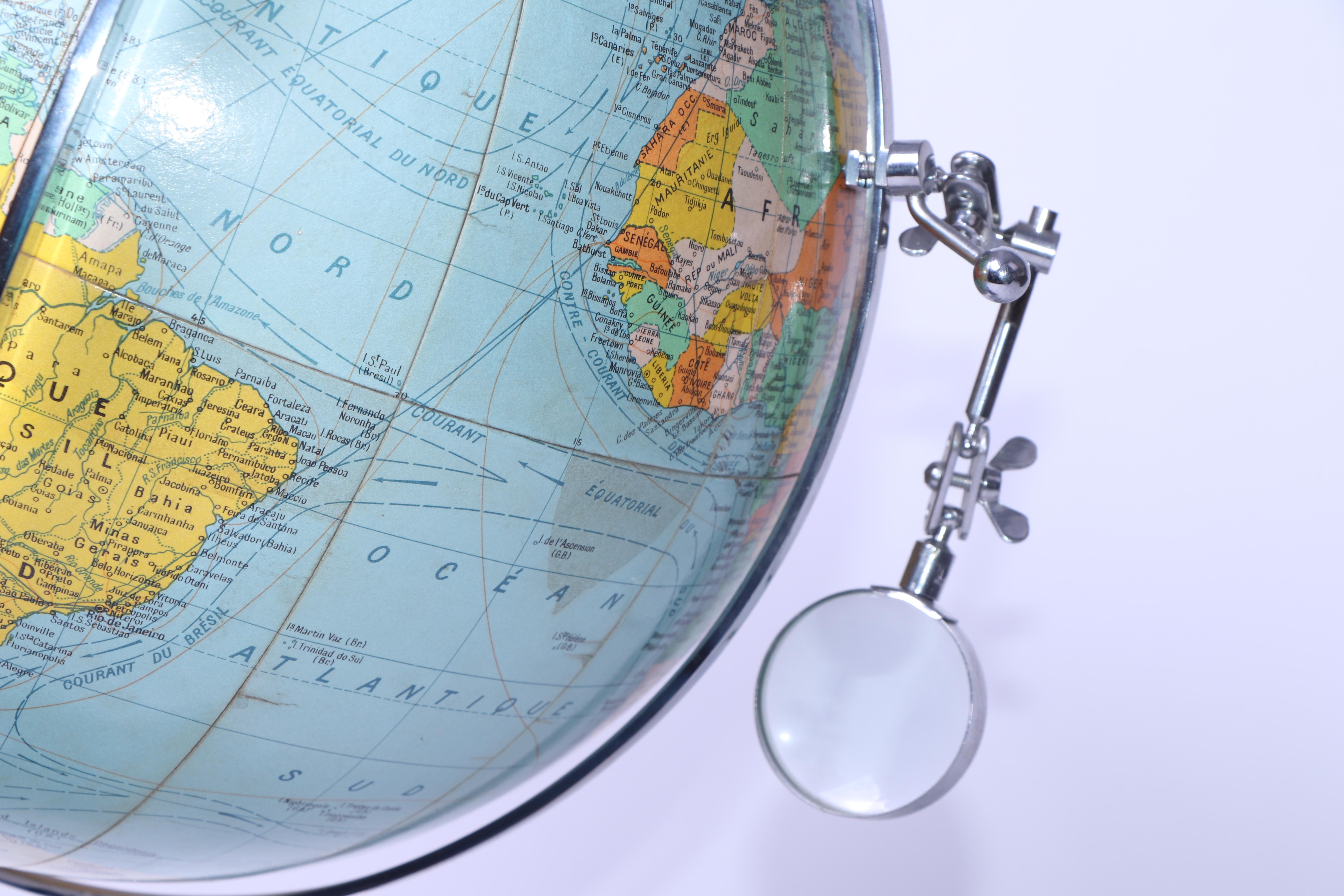 Globo francese di metà secolo di Girard et Barrère In condizioni ottime in vendita a PARIS, FR