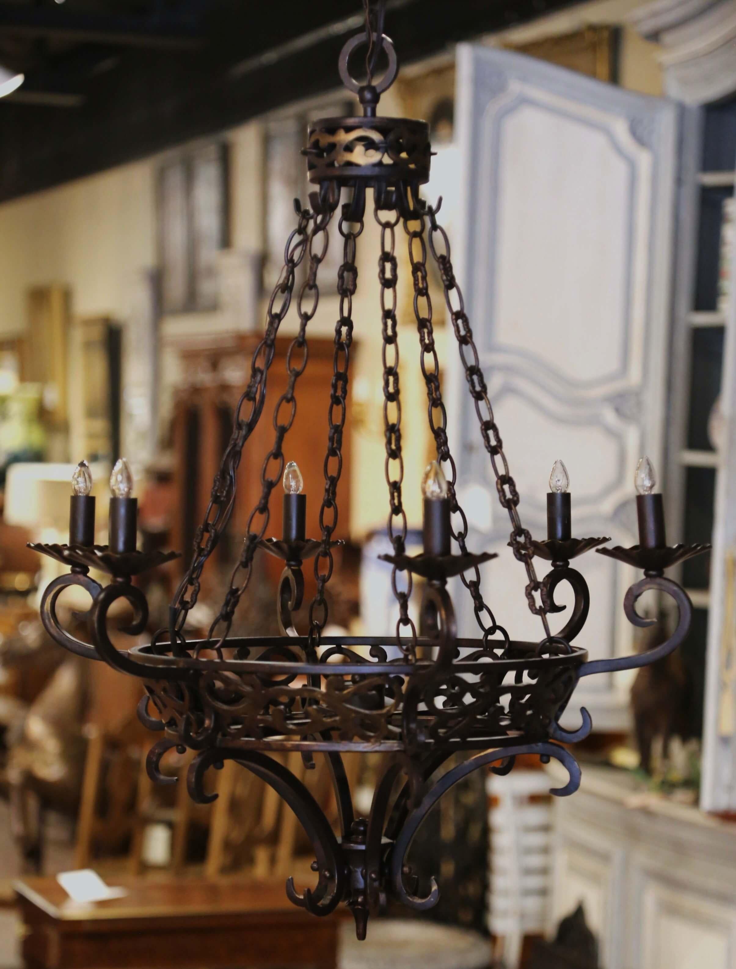 gothic wrought iron chandelier