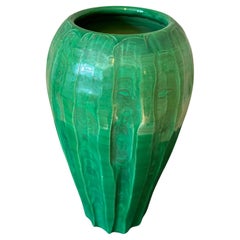 Mid-century French Green Ceramic Vase, 1960s