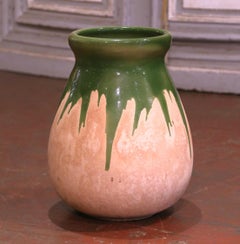 Mid-Century French Green Terracotta Olive Jar from Provence