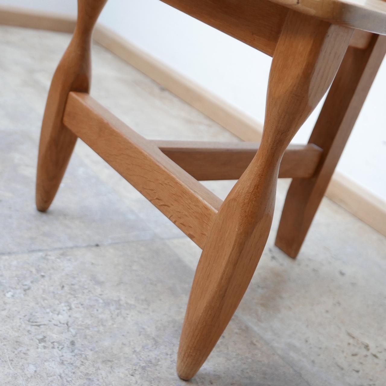 Mid-Century French Guillerme et Chambron Oak Tripod Chair In Excellent Condition In London, GB