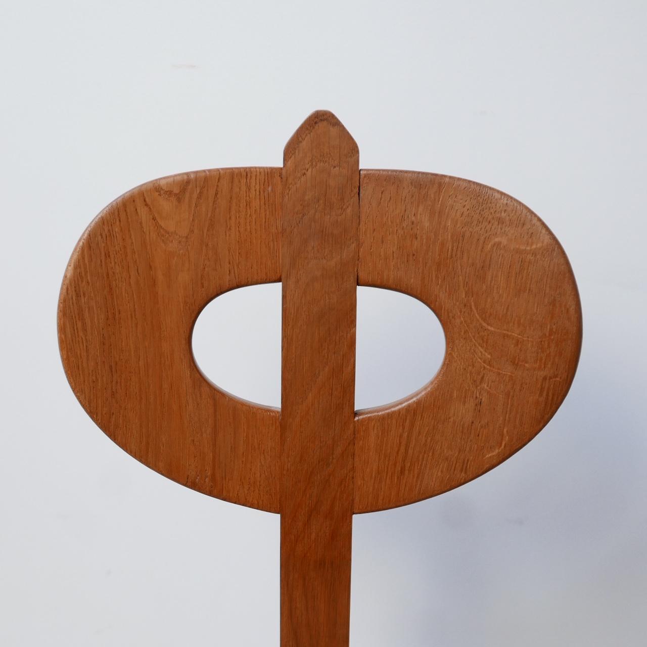 Mid-20th Century Mid-Century French Guillerme et Chambron Oak Tripod Chair