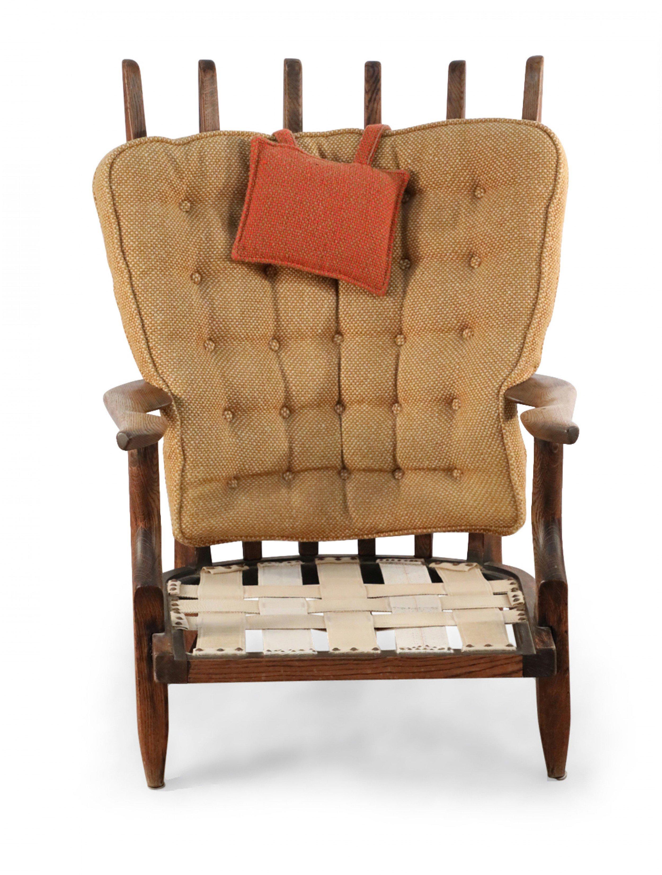 Mid-Century French Guillerme et Chambron Slat Back Lounge / Armchair 3