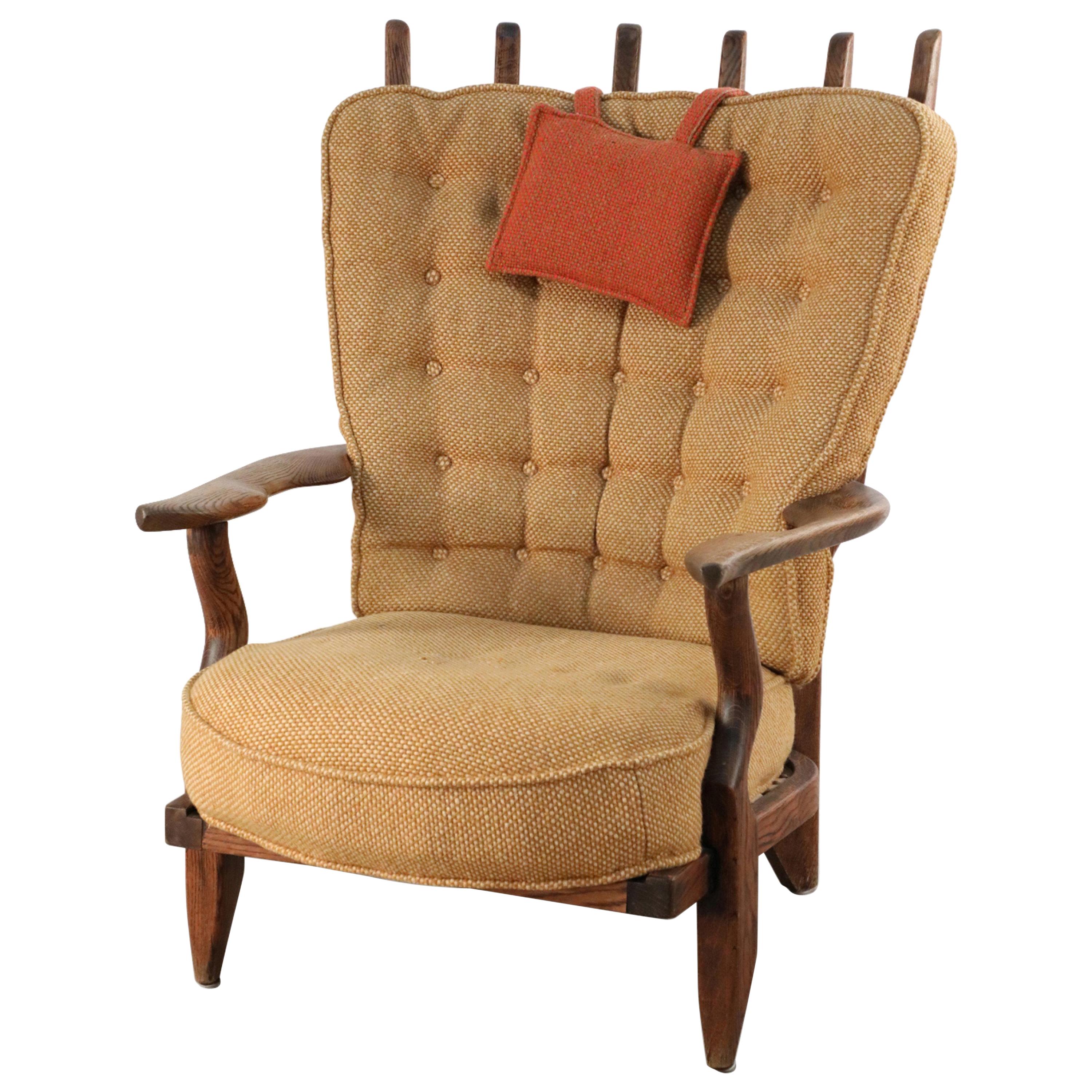 Mid-Century French Guillerme et Chambron Slat Back Lounge / Armchair