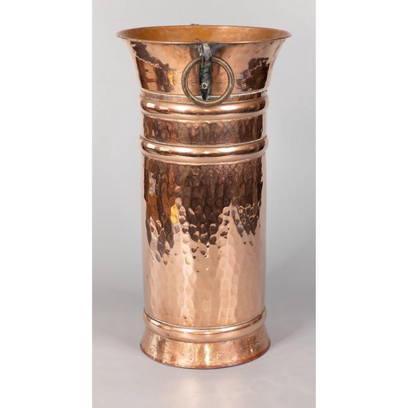 Mid Century French Hammered Copper Umbrella Stand In Good Condition In Pearland, TX