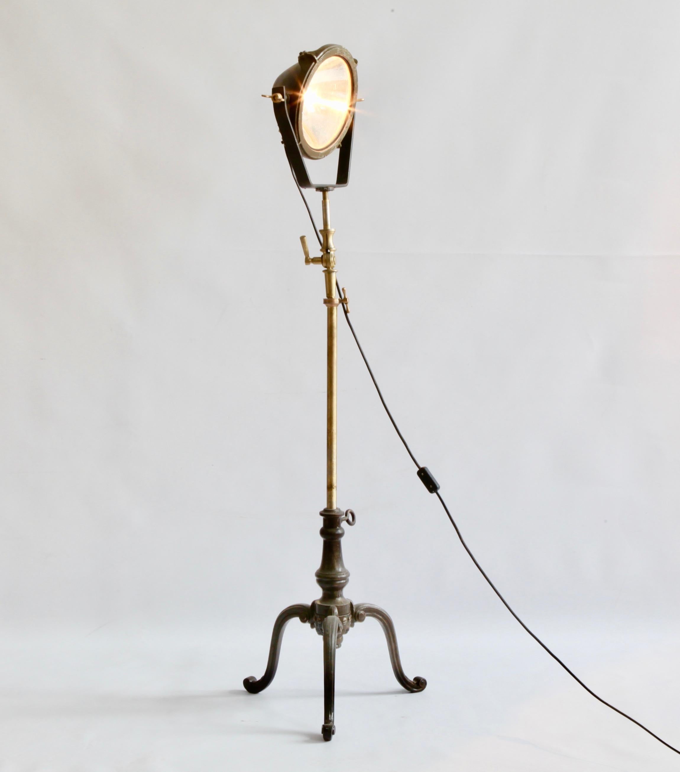 European Midcentury French Industrial Freestanding Light For Sale