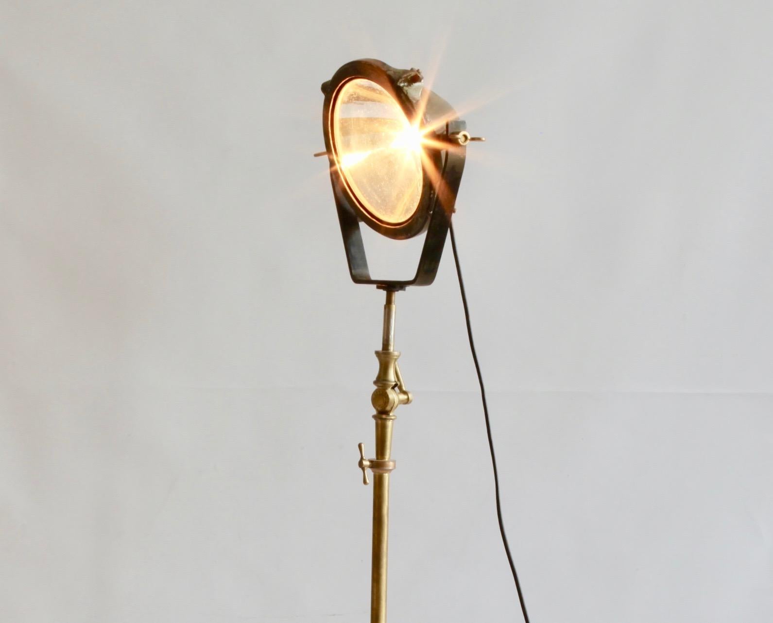 Hand-Crafted Midcentury French Industrial Freestanding Light For Sale
