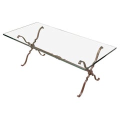 Cocktail Tables in ferro e vetro della Francia di metà secolo