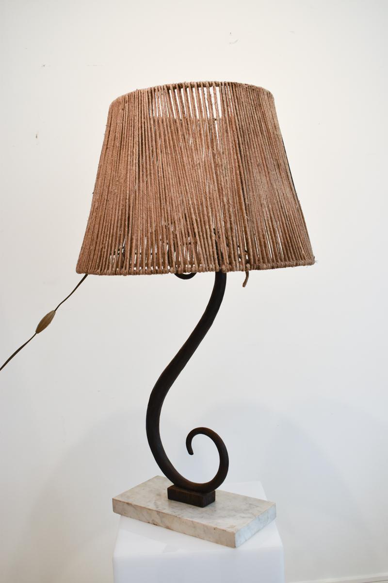 20th Century Mid-Century French Iron Lamp For Sale