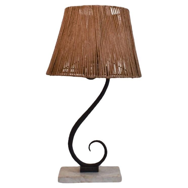 Mid-Century French Iron Lamp For Sale