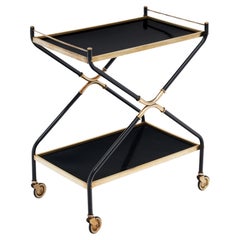 Mid-Century French Jacques Adnet Bar Cart
