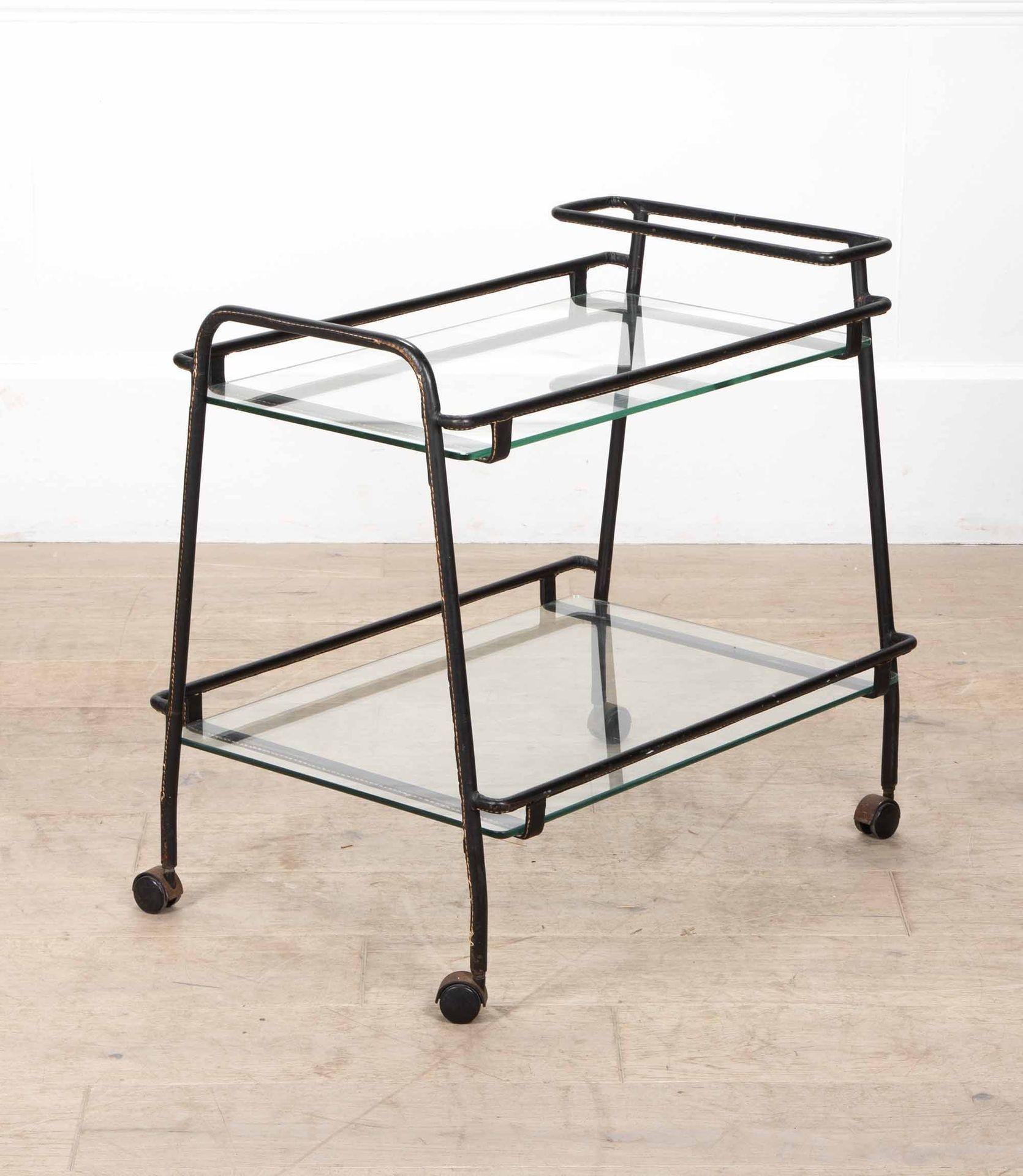 Chariot de bar français du milieu du siècle dernier Jacques Adnet Bon état - En vente à Gloucestershire, GB