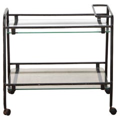 Mid-Century French Jacques Adnet Bar Trolley