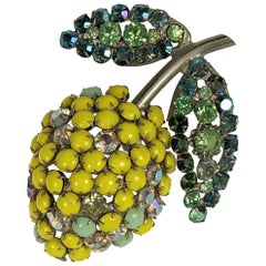 Mid Century Jewell's French Jeweled Fruit Brooch