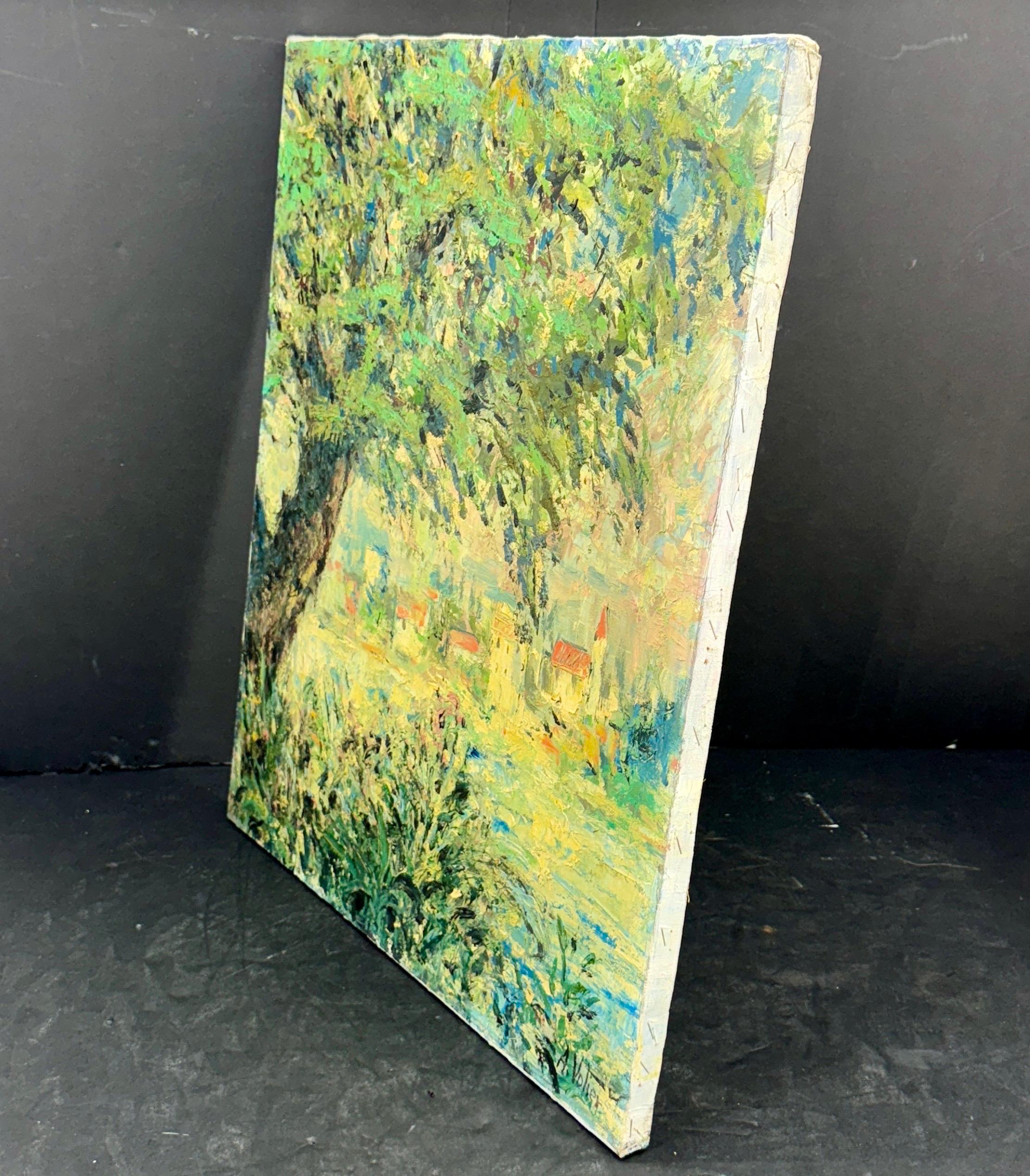 Pittura ad olio di paesaggio francese della metà del secolo scorso, firmata A. Volier in vendita 3