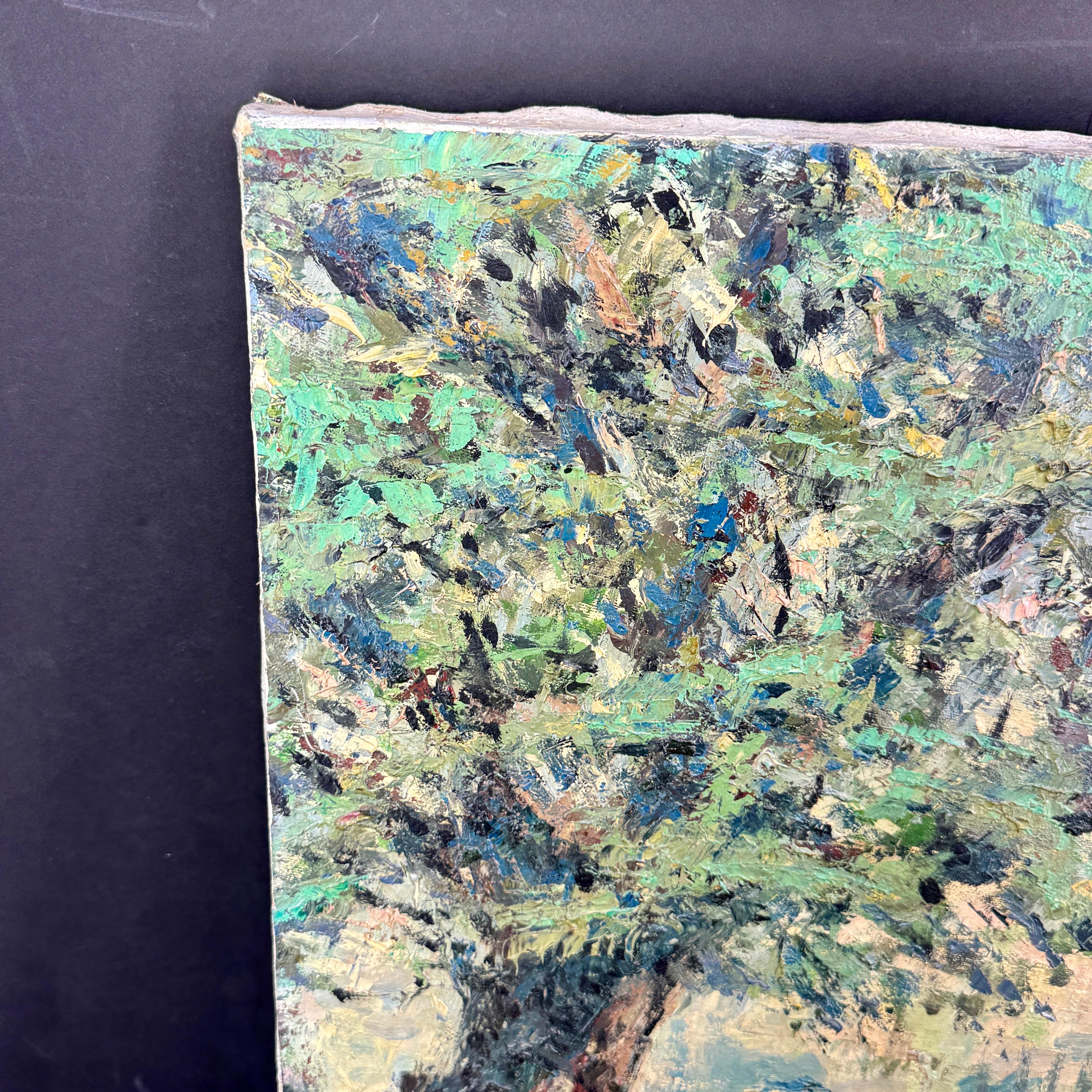 Stile provenzale Pittura ad olio di paesaggio francese della metà del secolo scorso, firmata A. Volier in vendita