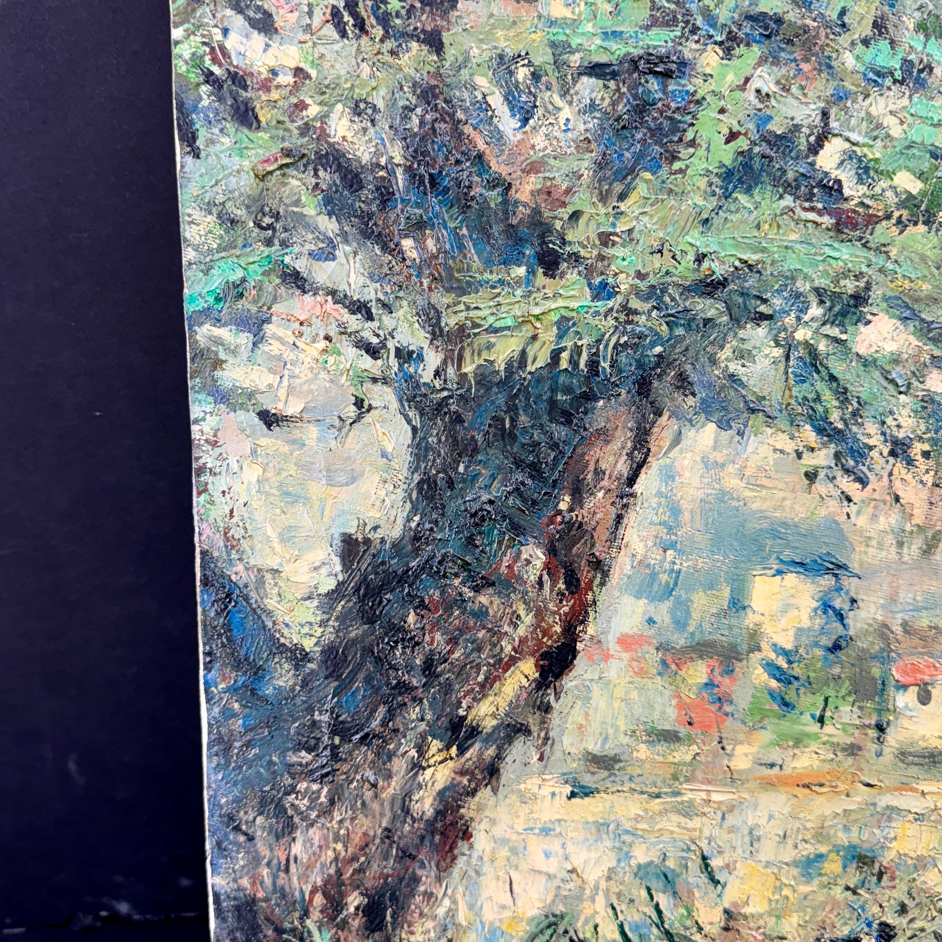 XX secolo Pittura ad olio di paesaggio francese della metà del secolo scorso, firmata A. Volier in vendita