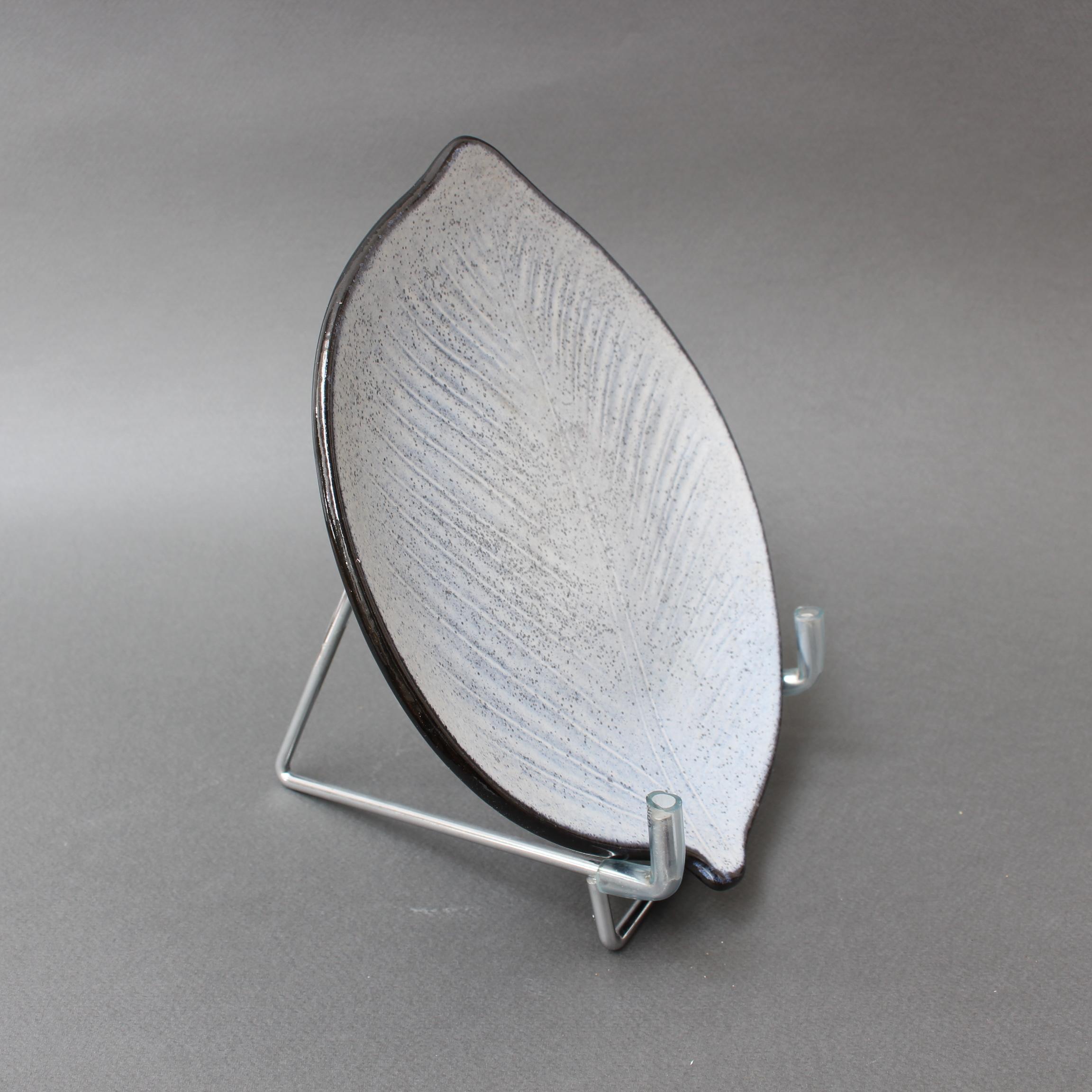 Ceramic Midcentury French Leaf-Shaped Dish / Vide-Poche by Marcel Guillot, circa 1960s