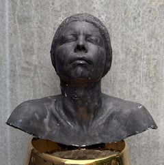 Mid-Century French Life-Cast Studio Bust in Plaster