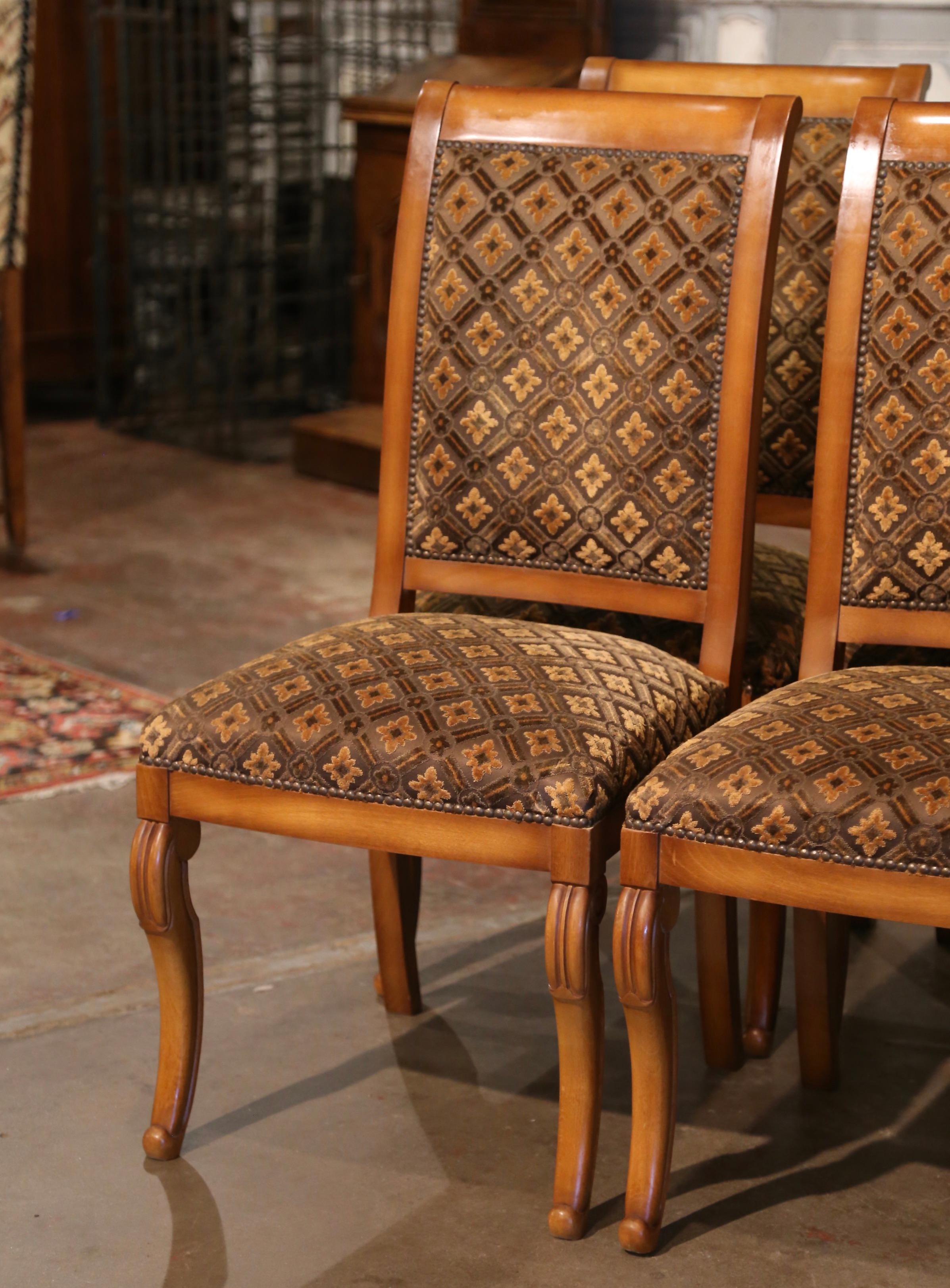 Mid-Century French Louis Philippe Carved Walnut Chairs and Armchairs-Set of Six 2