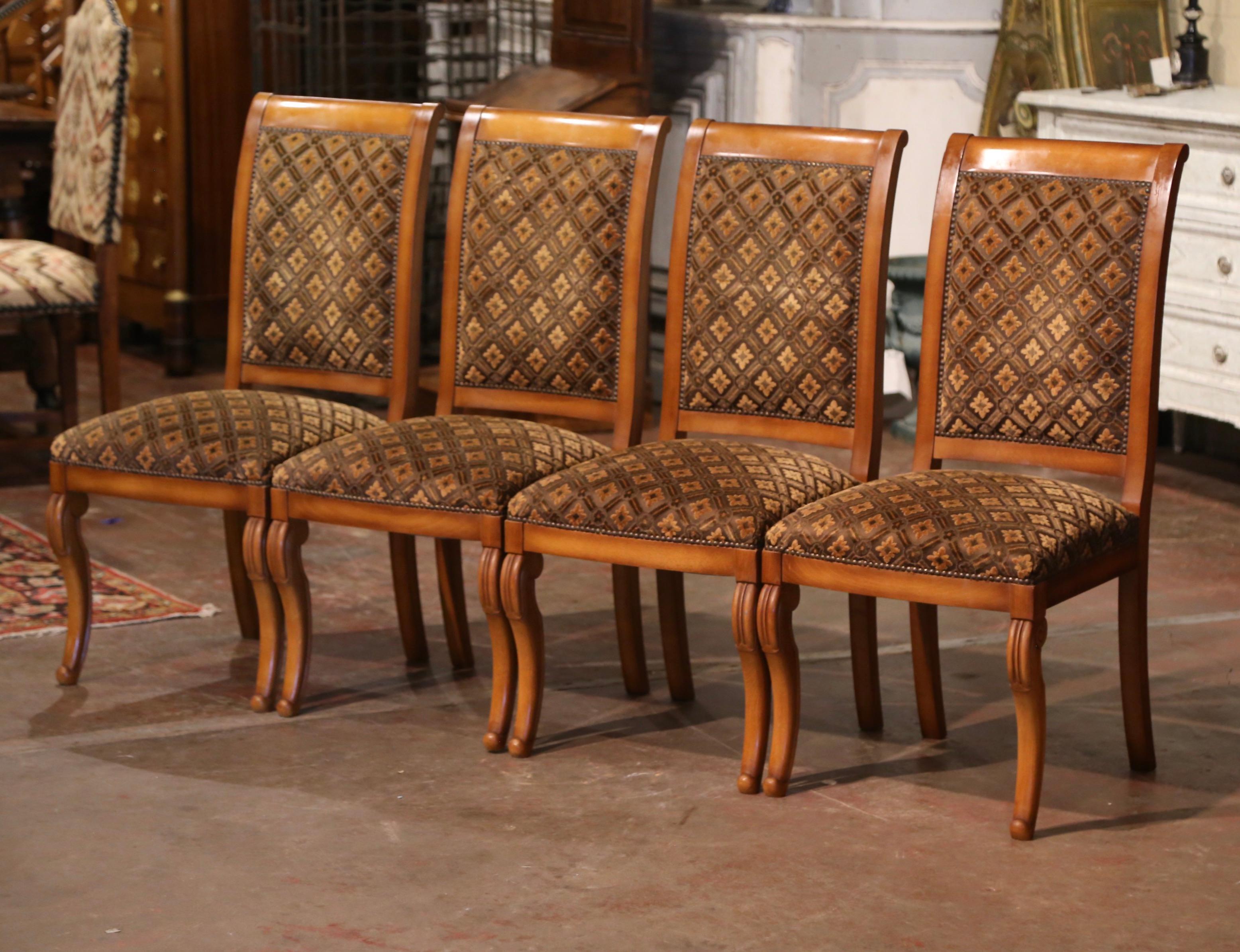 Mid-Century French Louis Philippe Carved Walnut Chairs and Armchairs-Set of Six 3