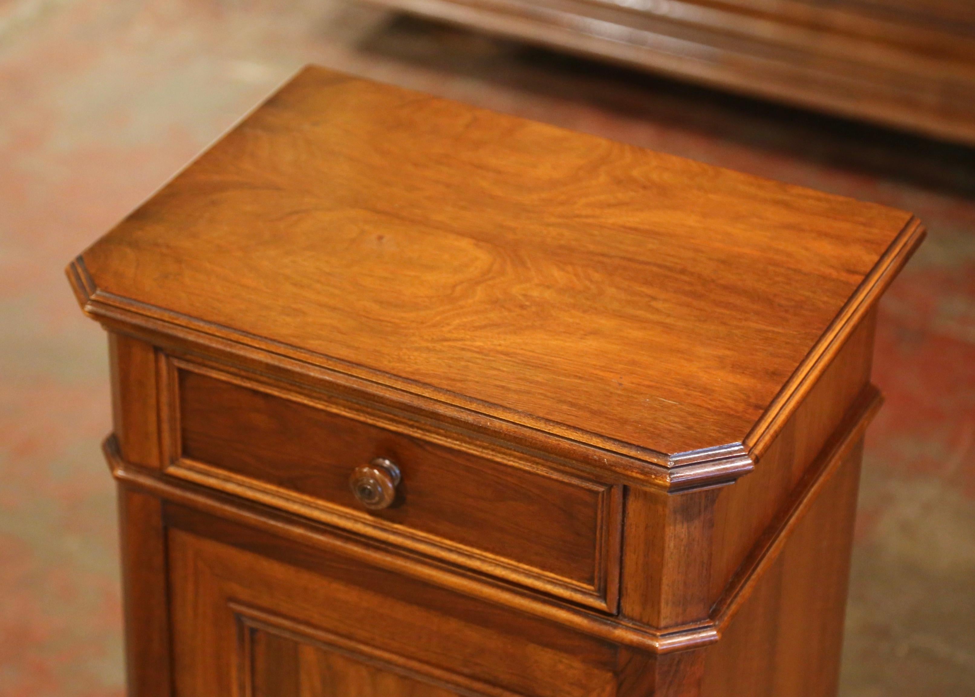 Mid-Century French Louis Philippe Walnut Bedside Cabinet 3