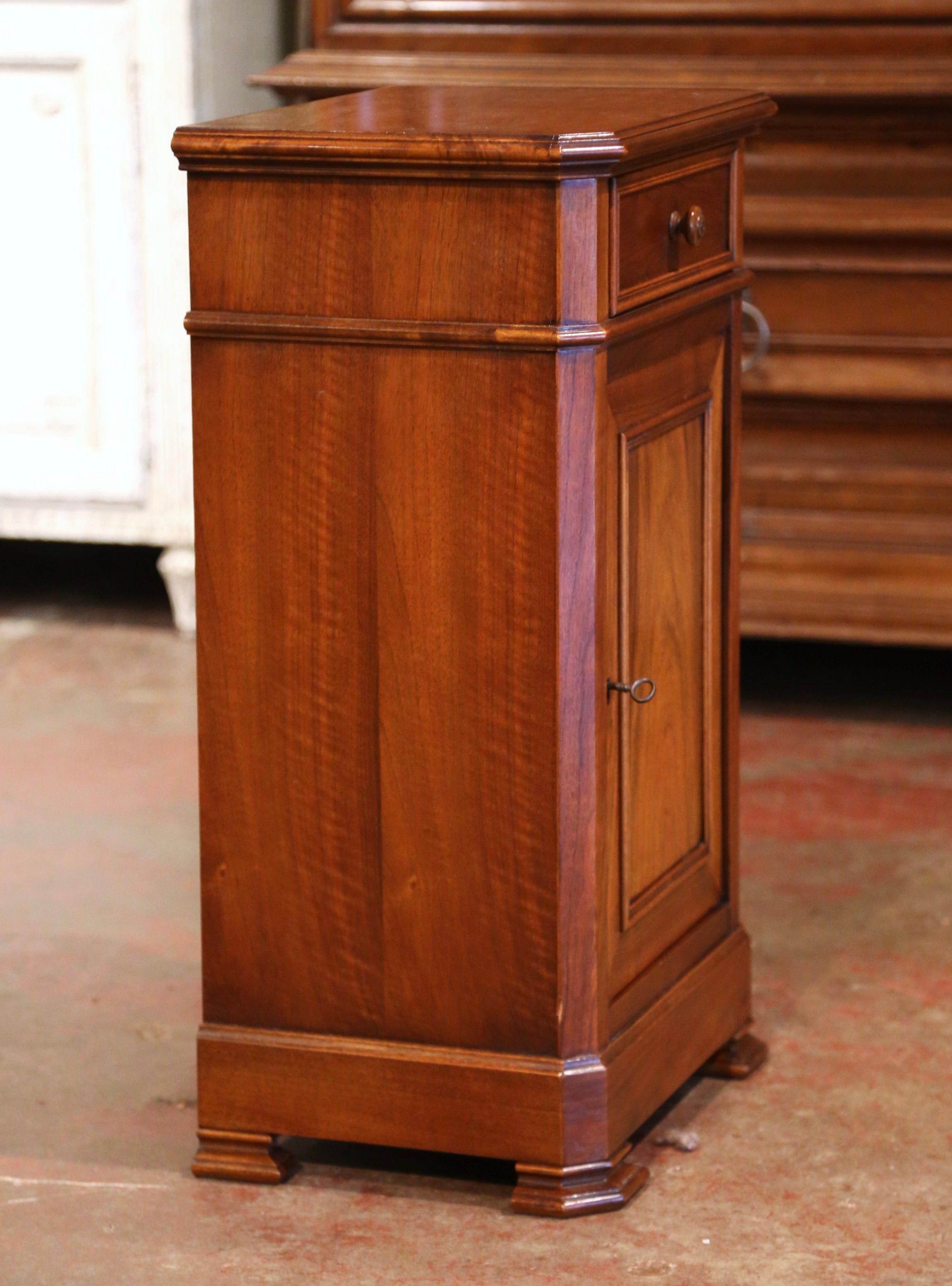 Mid-Century French Louis Philippe Walnut Bedside Cabinet 4