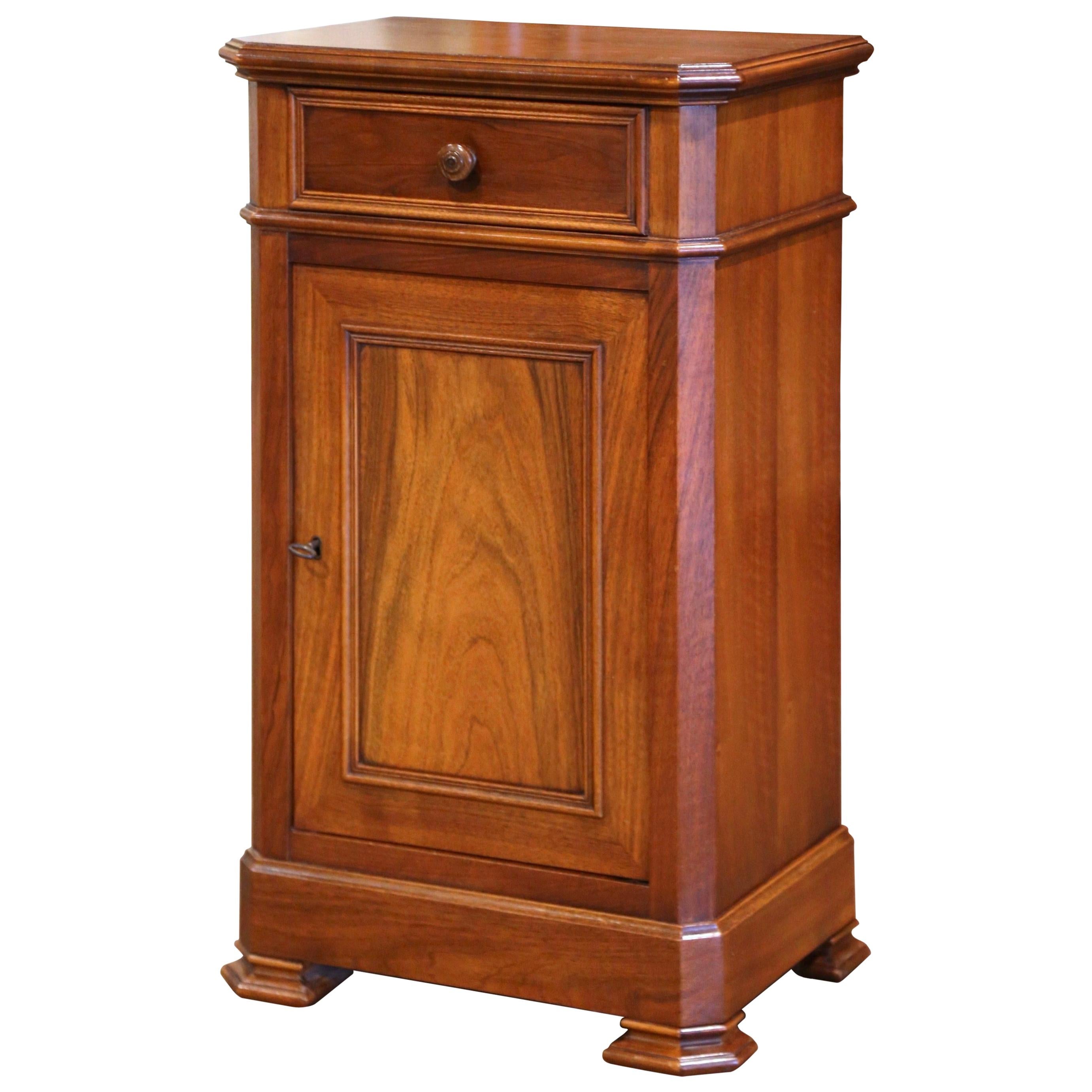 Mid-Century French Louis Philippe Walnut Bedside Cabinet