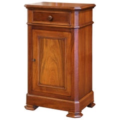 Retro Mid-Century French Louis Philippe Walnut Bedside Cabinet
