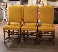 Mid-Century French Louis XIII Carved "Sheep Bone" Dining Chairs, Set of Six