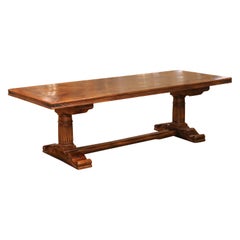 Mid-Century French Louis XIII Walnut Monastery Refectory Farm Table