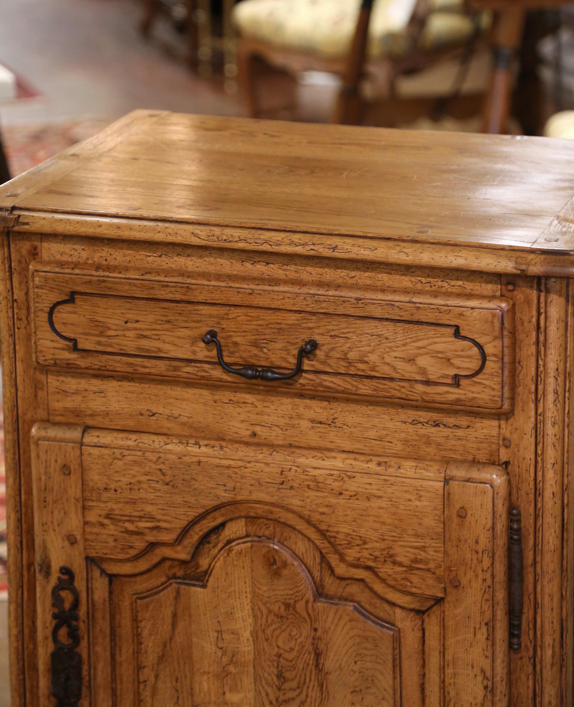 Hand-Carved Mid-Century French Louis XIV Oak Confiturier Jelly Cabinet from Normandy For Sale