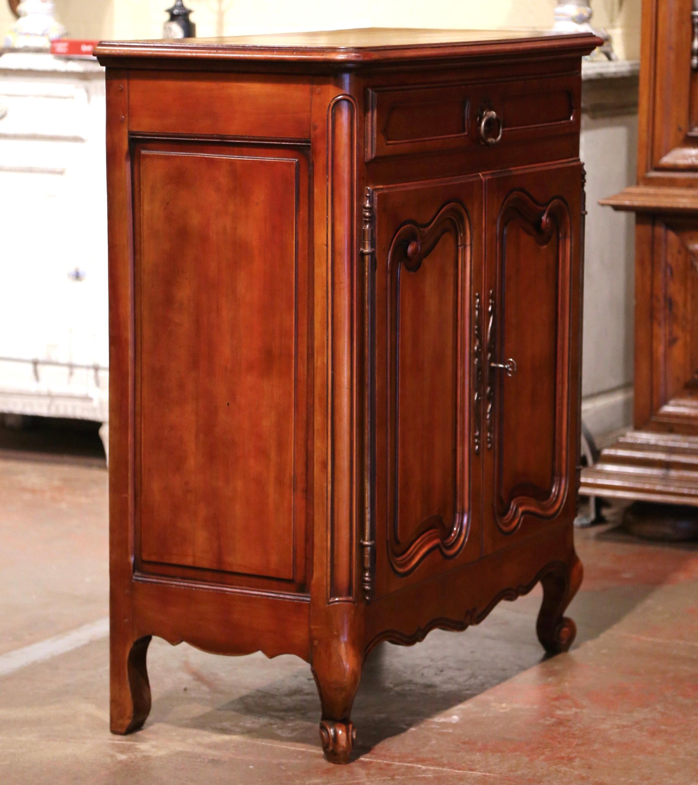 Mid Century French Louis XV Carved Cherry Two-Door Jelly Cabinet from Provence 2