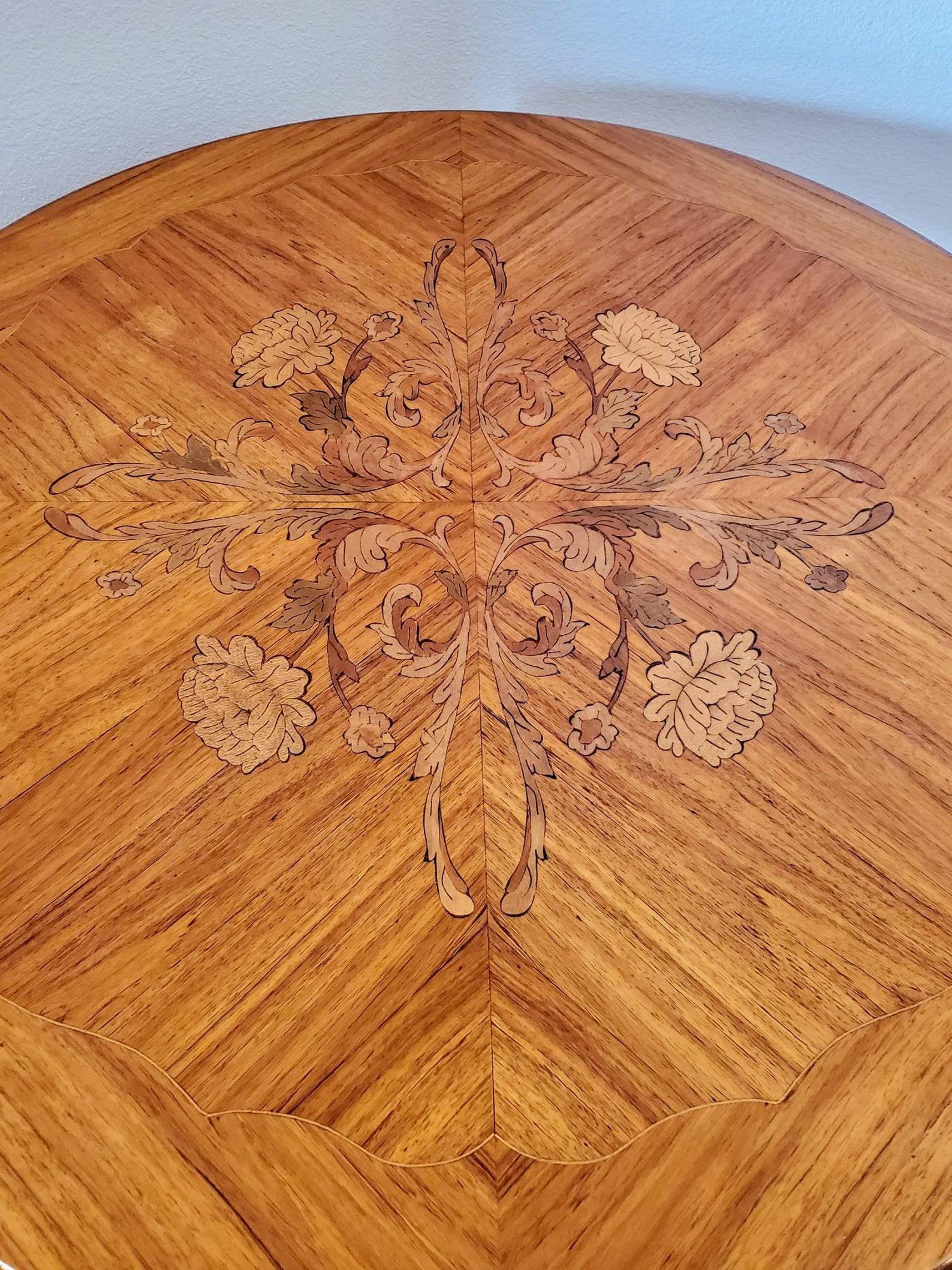 Bronze Mid-Century French Louis XV Low Table with Stunning Marquetry