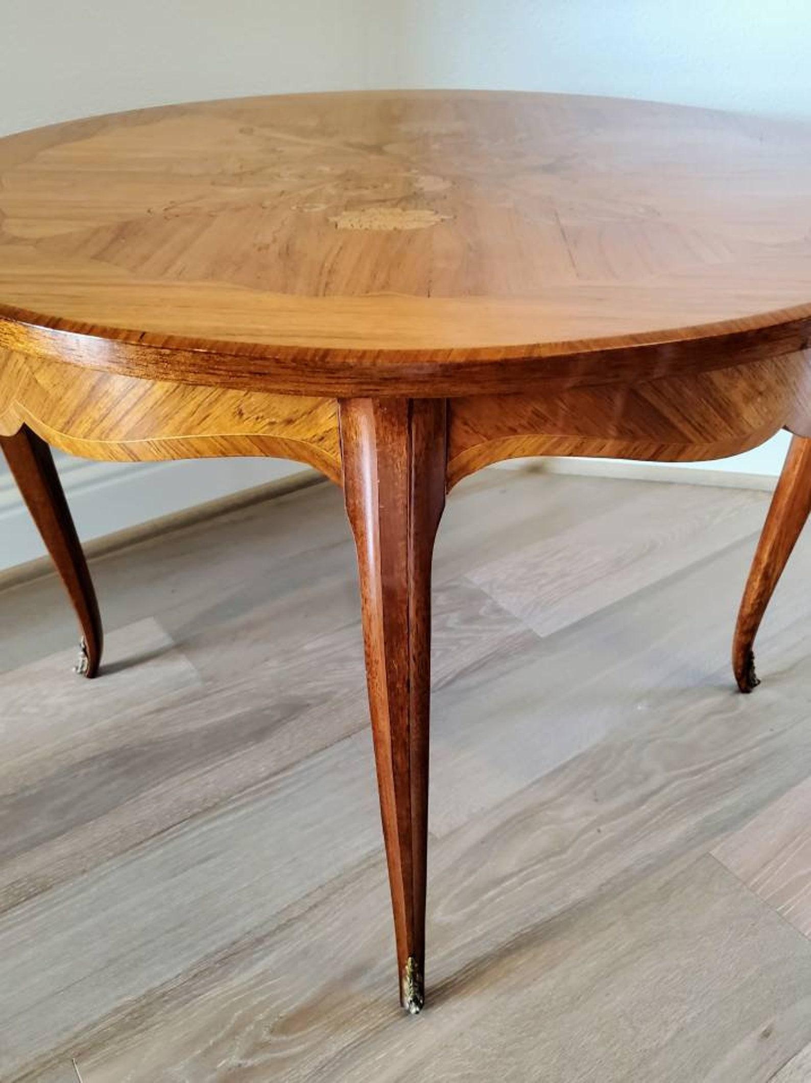 Mid-Century French Louis XV Low Table with Stunning Marquetry 3
