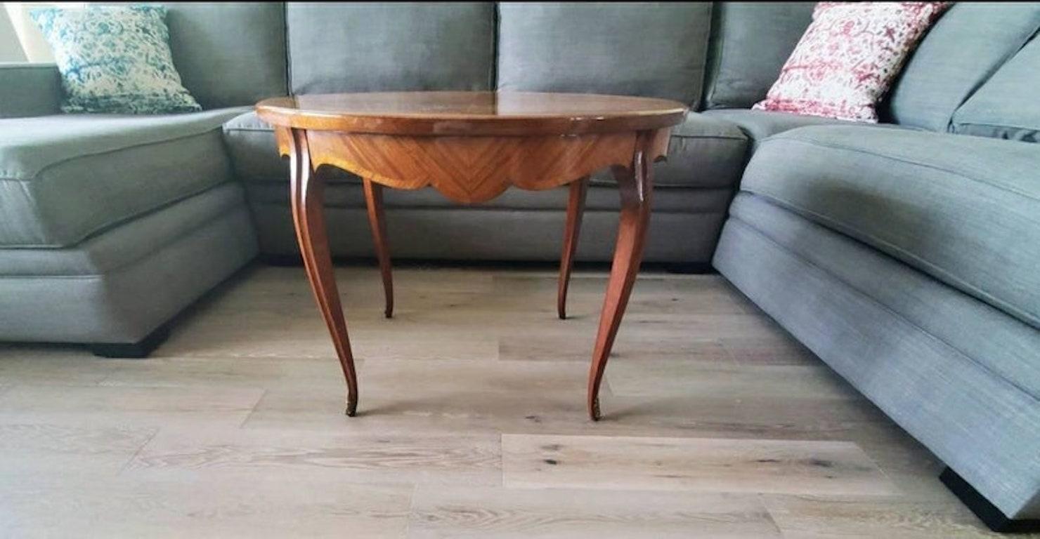Inlay Mid-Century French Louis XV Marquetry Table