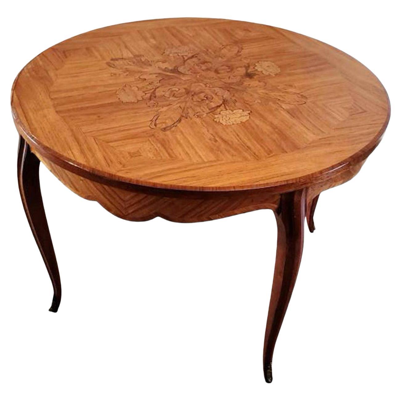 Mid-Century French Louis XV Marquetry Table