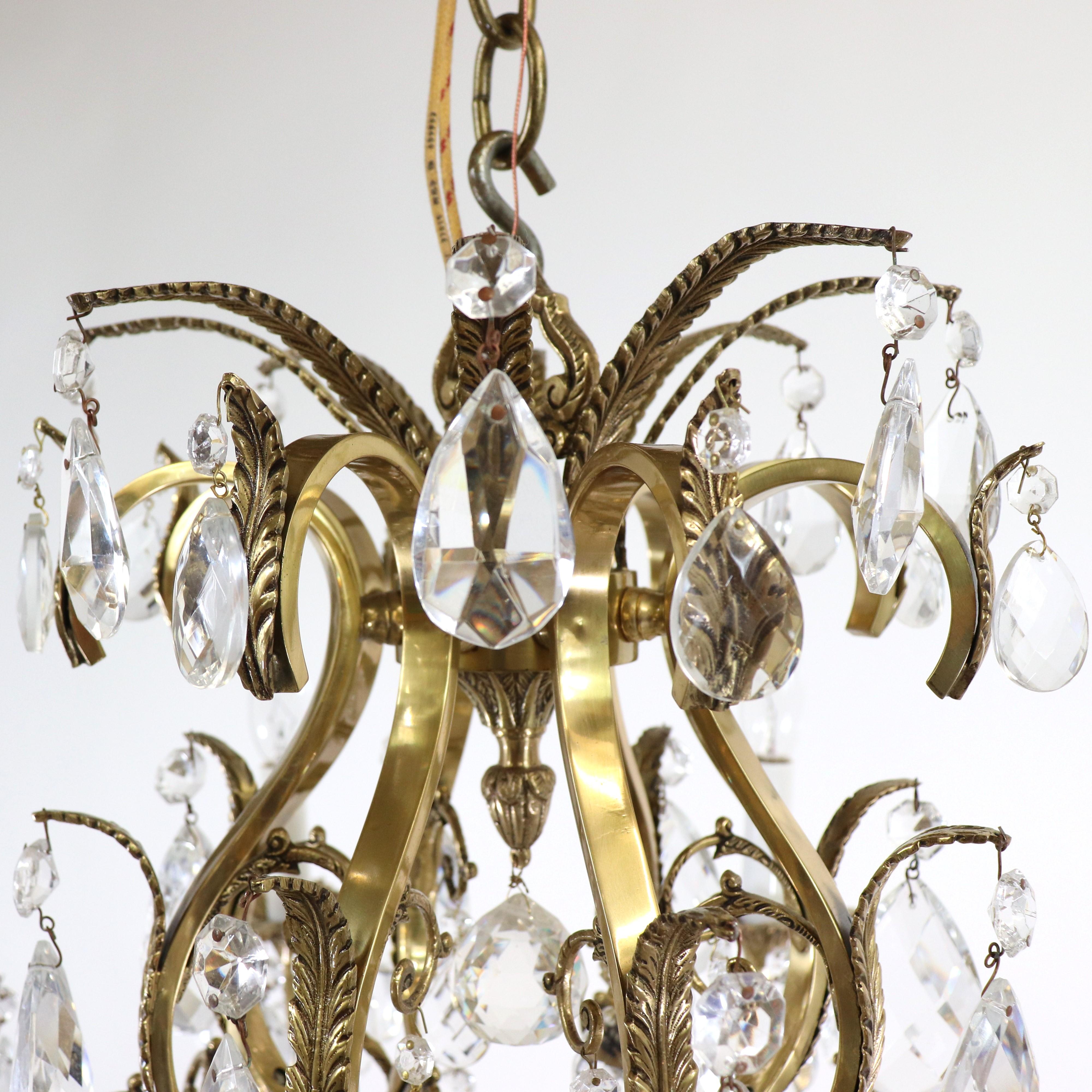 Mid-Century French Louis XV Style Bronze Chandelier   For Sale 13