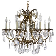 Vintage Mid-Century French Louis XV Style Bronze Chandelier  