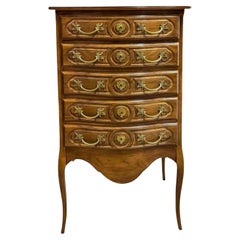 Mid-Century French Louis XV Style Fruitwood & Bronze Lingerie Or Jewelry Chest