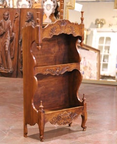 Mid-Century French Louis XV Walnut Estanier with Carved Basket and Urn Motifs