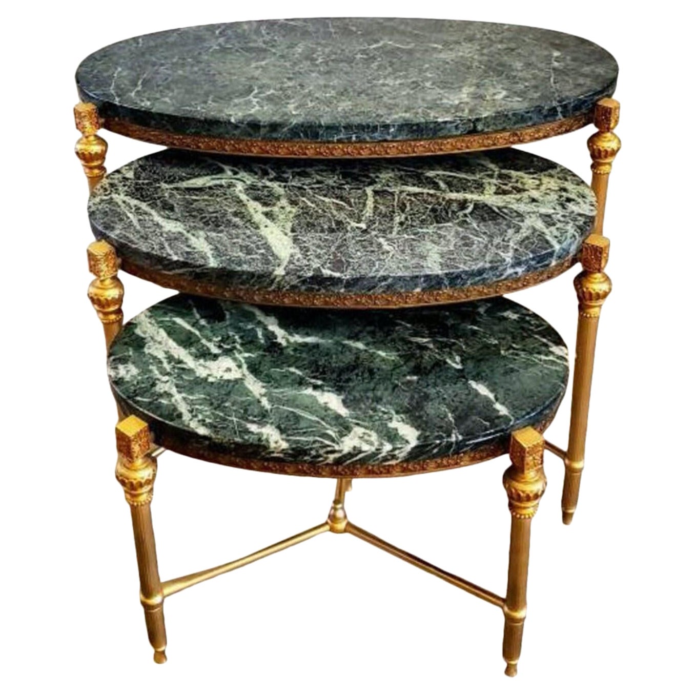 Mid-Century French Louis XVI Nesting Tables Attributed to Maison Baguès